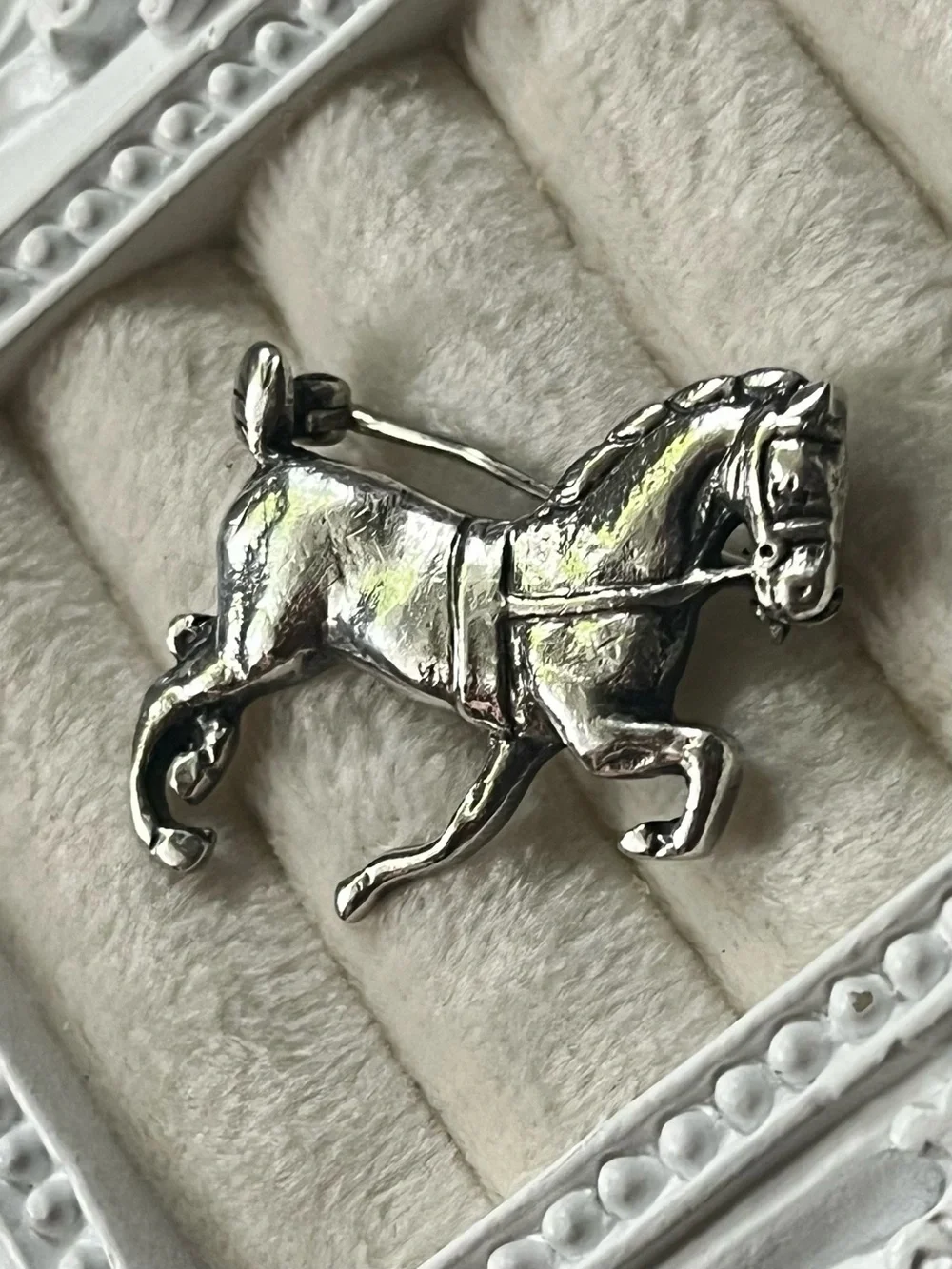Vintage Rare Guglielmo Cini Horse Brooch Sterling Silver Horse pin 1.10” 6.41g